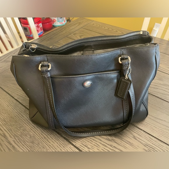 Coach Black Bag Grey Inside - Picture 2 of 14